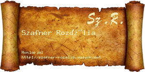 Szafner Rozália névjegykártya